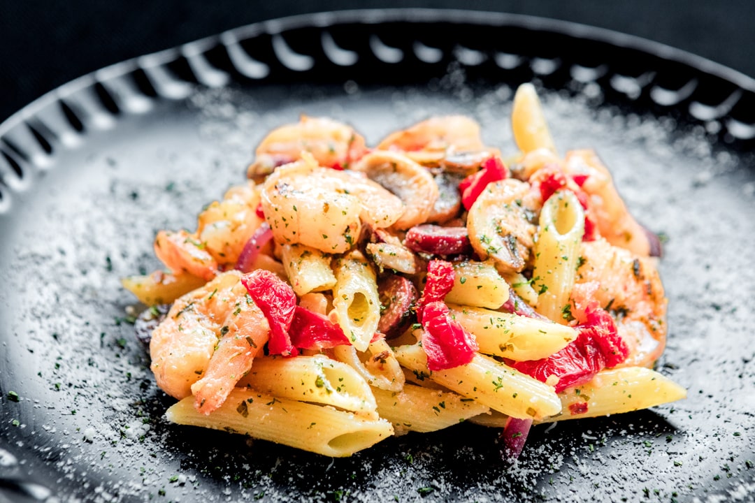 Giuseppe's Ristorante Italiano Food Menu Pasta Vincnezo with Shrimp